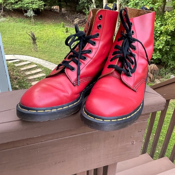 Dr. Martens Shoes - Dr. Martens Pascal poppy red leather boots